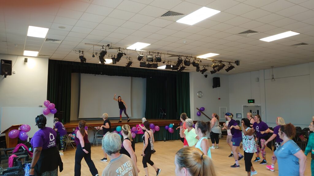Participants enjoying a Zumba dance fitness class
